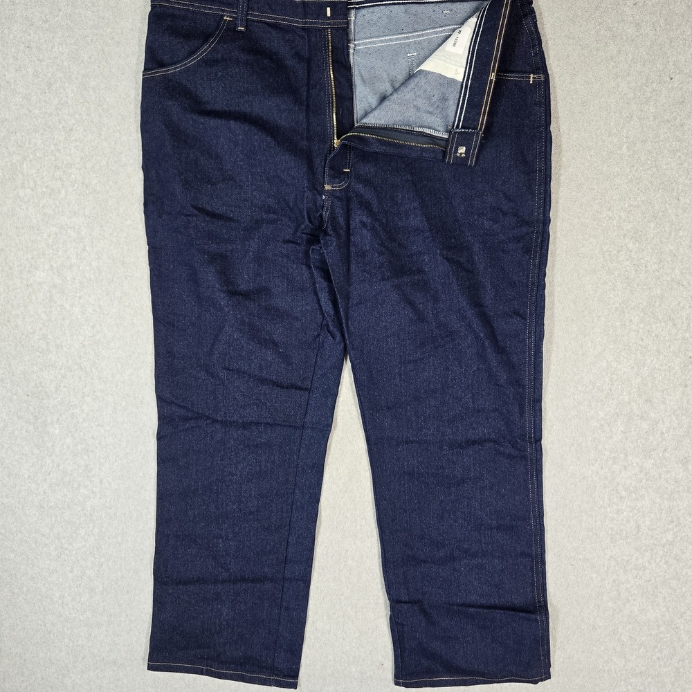 Wrangler Men Jeans 42X30 Dark Blue Denim Stretch Flex Fit Waist 28" Inseam NWT
